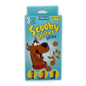 Scooby Doo Scooby Snacks Crew Socks Mens Womens Fun Gift Set 3 Pairs Blue Pink
